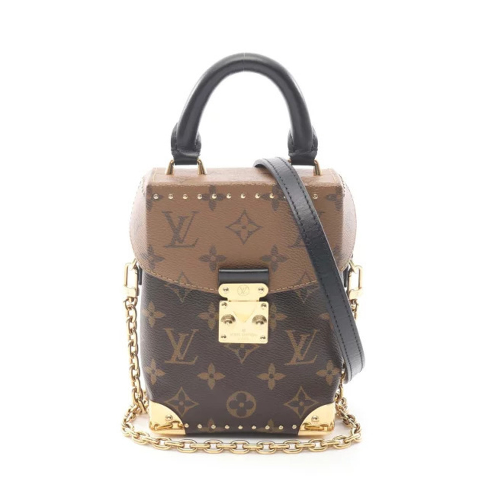 Louis Vuitton Camera Handbag Canvas Leather Monogram Reverse Brown